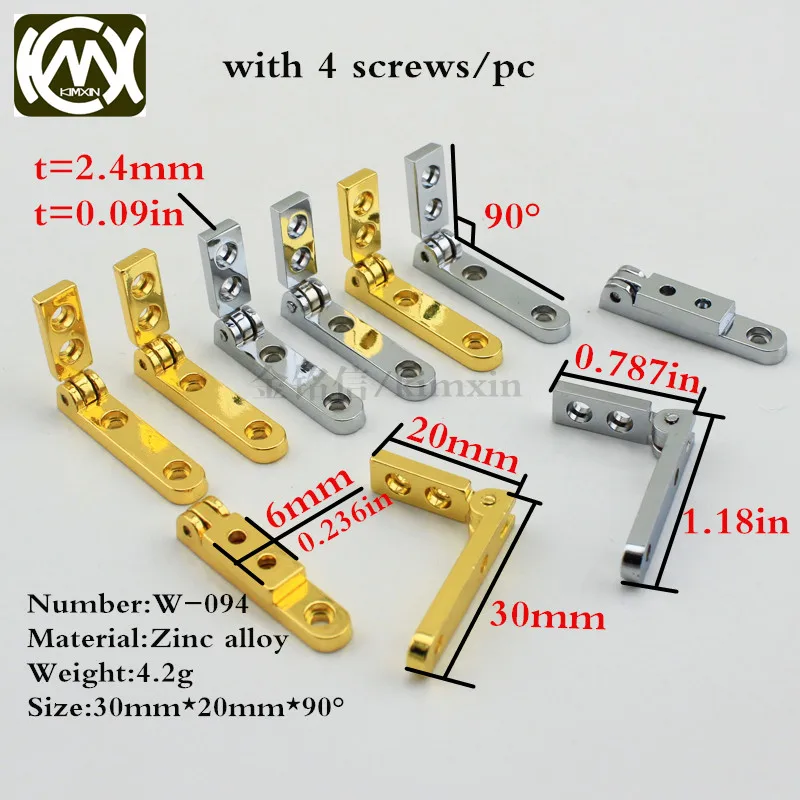 

30*20mm 10pc KIMXIN In stock Zinc alloy Hinge Hinges for jewelry boxes Jewelry and Gif box hardware Metal hinges W/Screws W-094
