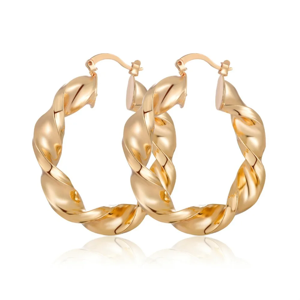 

Liffly Geometry Hoop Earrings for Women 2019 Fashion Big Gold Statement African Wedding Jewelry Twisted Earrings