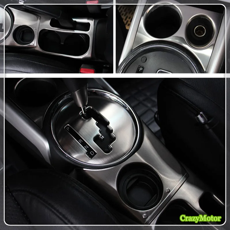 

For Peugeot 4008 2012-2016 Stainless steel Car Water Cup Holder Gear box panel Cover Trim Sticker for left hand drive