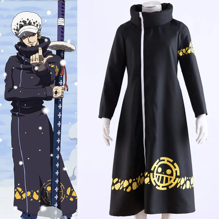 ONE PIECE Trafalgar Law Cosplay Costume Long Coat in Anime Costumes 
