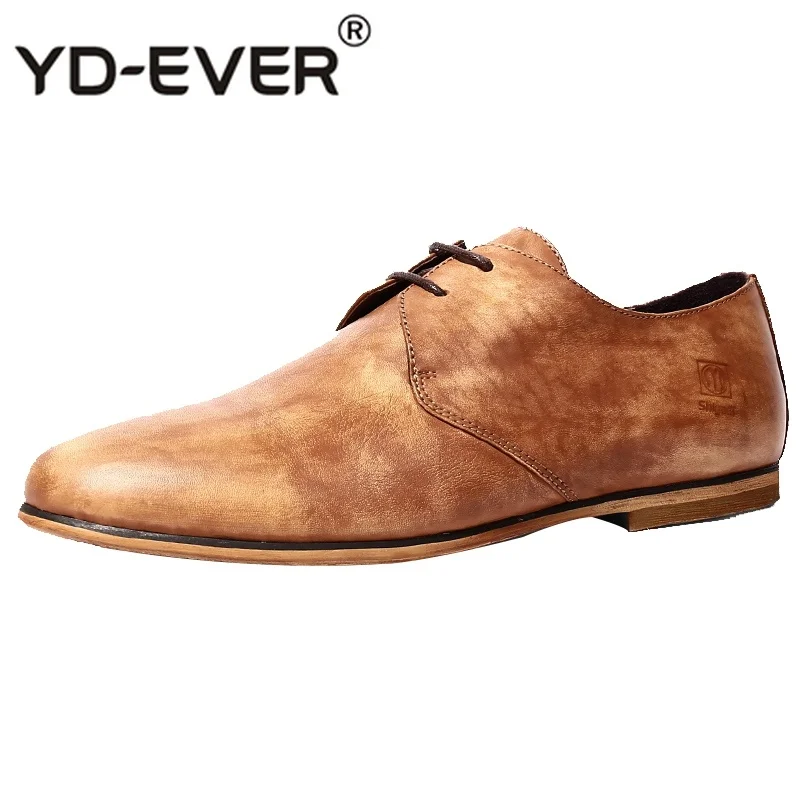 

Italian Men Oxfords High Quality Formal Brown European Italy Retro Dress Handmade Leather Shoes Genuine British Style Luxury