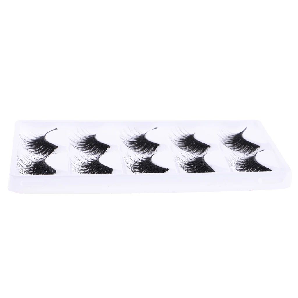 10 Pcs Black False Eyelashes for 12 Inch Dolls Makeup Accessory