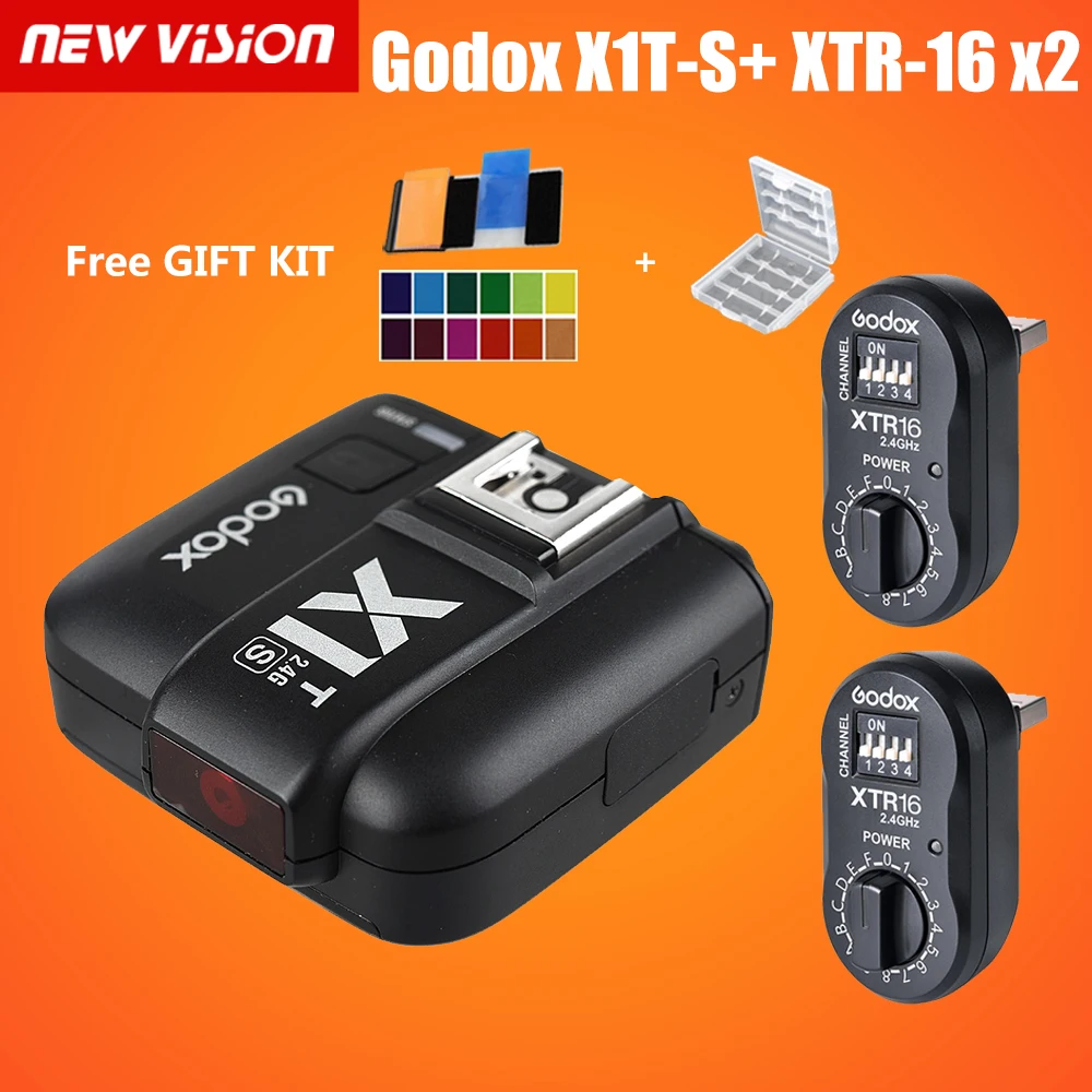 

Godox X1T-S TTL 2.4G Flash Transmitter + 2x XTR-16 Receivers Set For Sony Camera A7RII A7R A58 Godox TT685S V860II-S TT600S