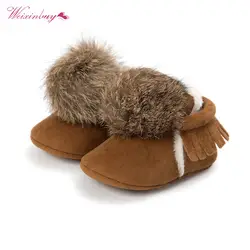 Для новорожденных мальчиков и девочек детские мокасины модные мягкие из искусственной кожи Moccs обувь для малышей обувь малышей Bebe бахрома