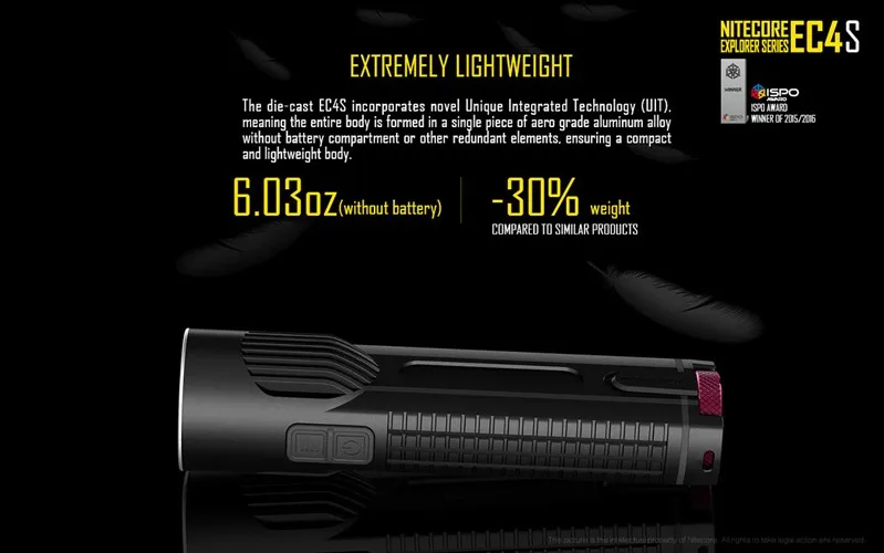 Nitecore EC4S 2150 Люмен CREE XHP50 светодиодный фонарик фонарь для охоты кемпинга+ 1 x UM20 Зарядное устройство+ 2x2600 мАч 18650 батареи