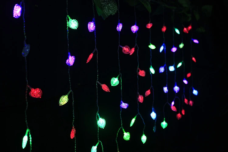3 м x 3 м 300 светодиодный светильник с сердечками, вечерние, рождественские, рождественские гирлянды, сказочные, свадебные занавески, освещение 220~ 240 В или 110 В, RGB цвет