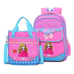 2019 модный мультфильм печать детский школьный рюкзак для девочек Высокое качество нейлон принцесса школьные сумки 2 шт./компл. Детские