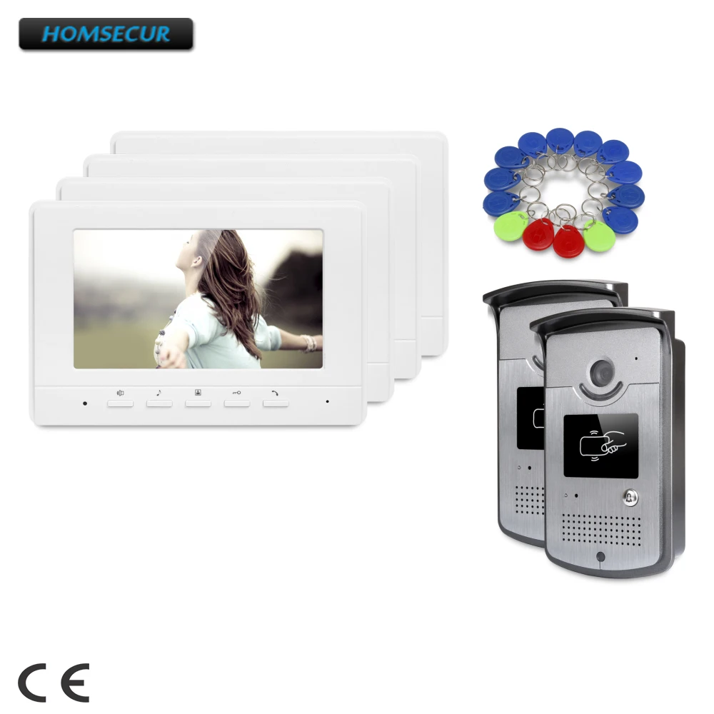 

HOMSECUR 7" Video Door Entry Call System with Intra-monitor Audio Intercom for Apartment : XC001+XM707-W