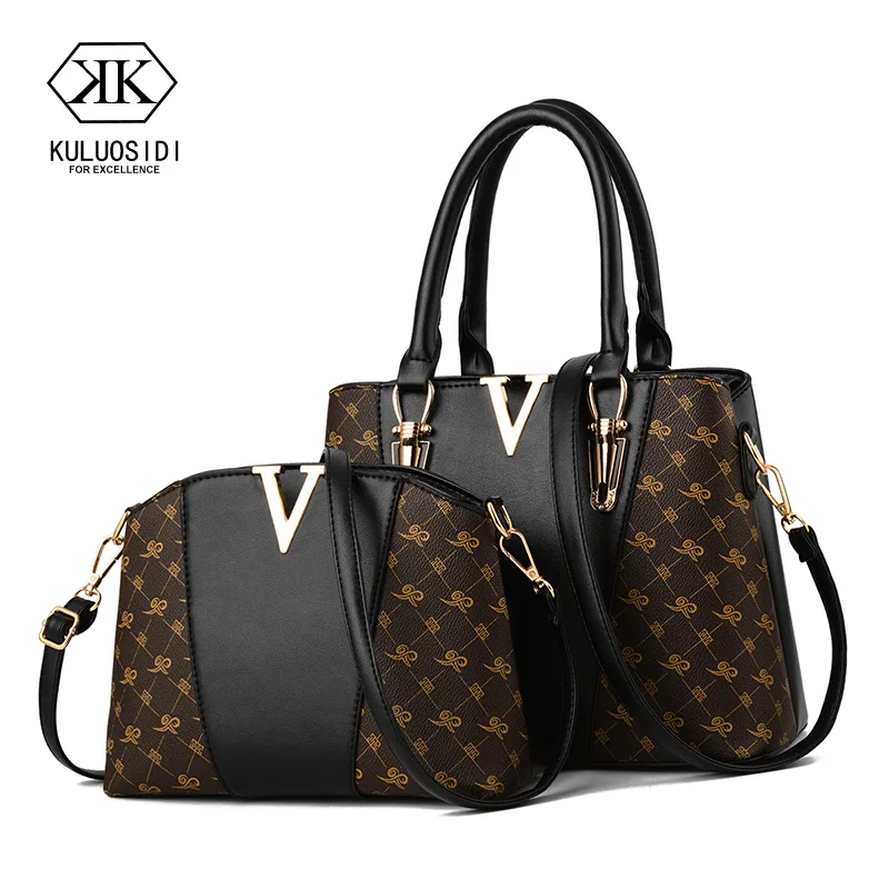  Women Bags Set 2 Pcs Leather Handbag Women Tote Bag Ladies Hand Bags for Women 2019 Messenger Bag S - 32891181509