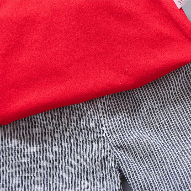 children's clothes summer new 2PC Toddler Kids Baby Boy Letter Printed T shirt Tops+Striped Shorts Outfits Clothes Set (13)
