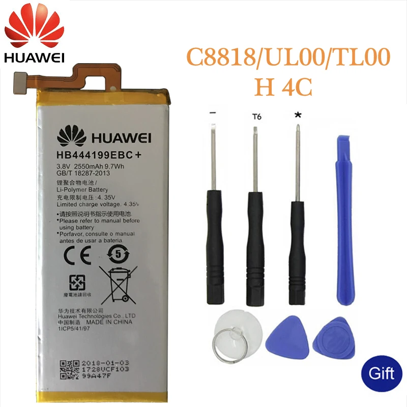 Huawei оригинальный телефон Батарея HB444199EBC + для huawei honor 4C C8818 CHM UL00 TL00H CL00 замены