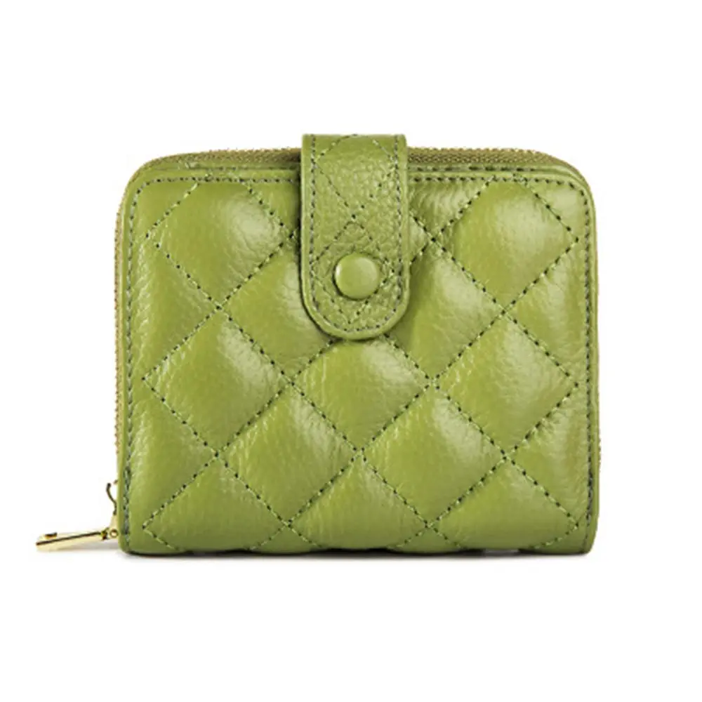 

LANSUXIANG Vintage women cow Leather Brand Luxury Wallet Short Slim women Purses women Clip Credit Card Dollar Price Wallet