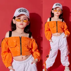 Мода Джаз танцевальные костюмы для девушек улица хип-хоп танец Rave наряд Детский Чирлидер производительность Костюмы этап ребенок одежда