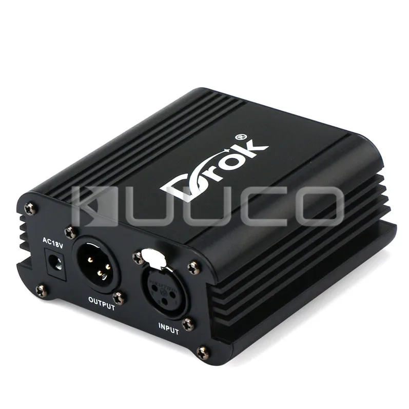 Professional 1 Channel Phantom Power 48V Supply + EU Plug Adapter + XLR