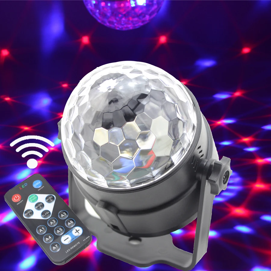 Популярные мини Дистанционное управление RGB LED хрустальный магический шар