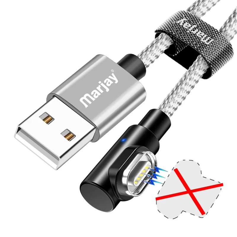 Marjay 1 м 2 м Micro USB Магнитный кабель адаптер для быстрой зарядки Кабели для телефонов Microusb Android зарядное устройство для Xiaomi redmi Tablet - Цвет: Only Silver Cable