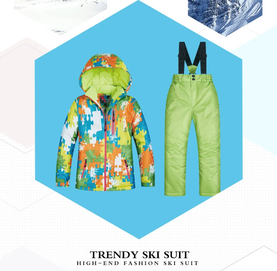 儿童滑雪服套装模板_03