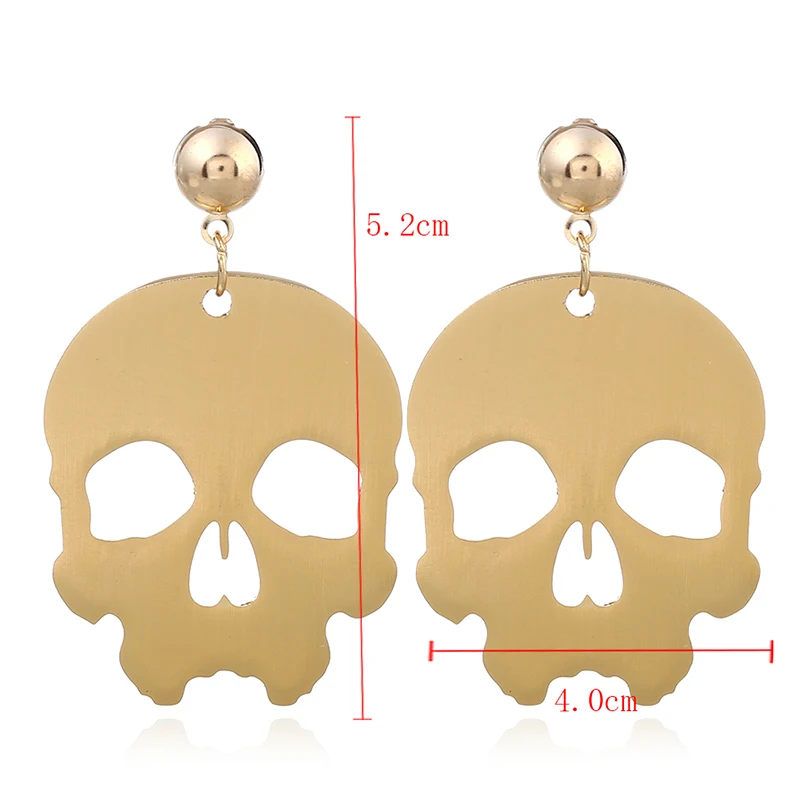 В стиле панк-рок и хип-хоп длинные серьги с большим скелетом и черепом Brincos золотые серьги в виде лица для женщин Kolczyki Pendientes Calavera Mujer Moda