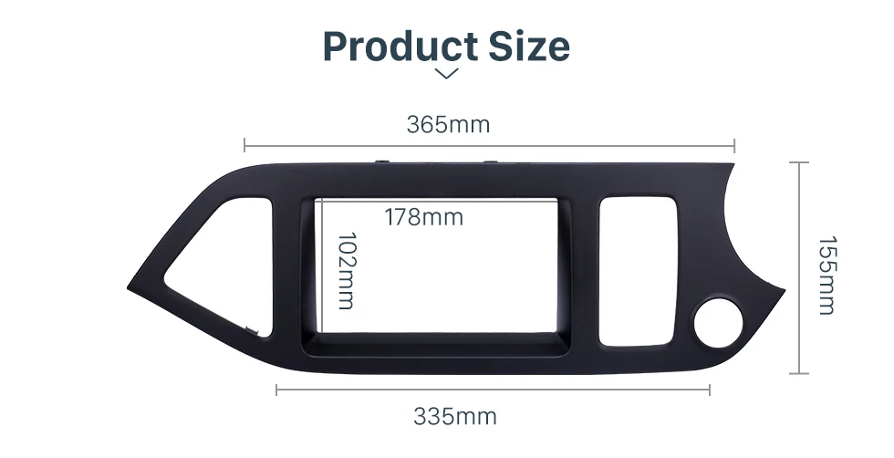 Seicane Black Double Din 2011 KIA MORNING PICANTO Right Hand Drive Car Radio Fascia Dash CD Panel kit Auto Stereo Installation Frame