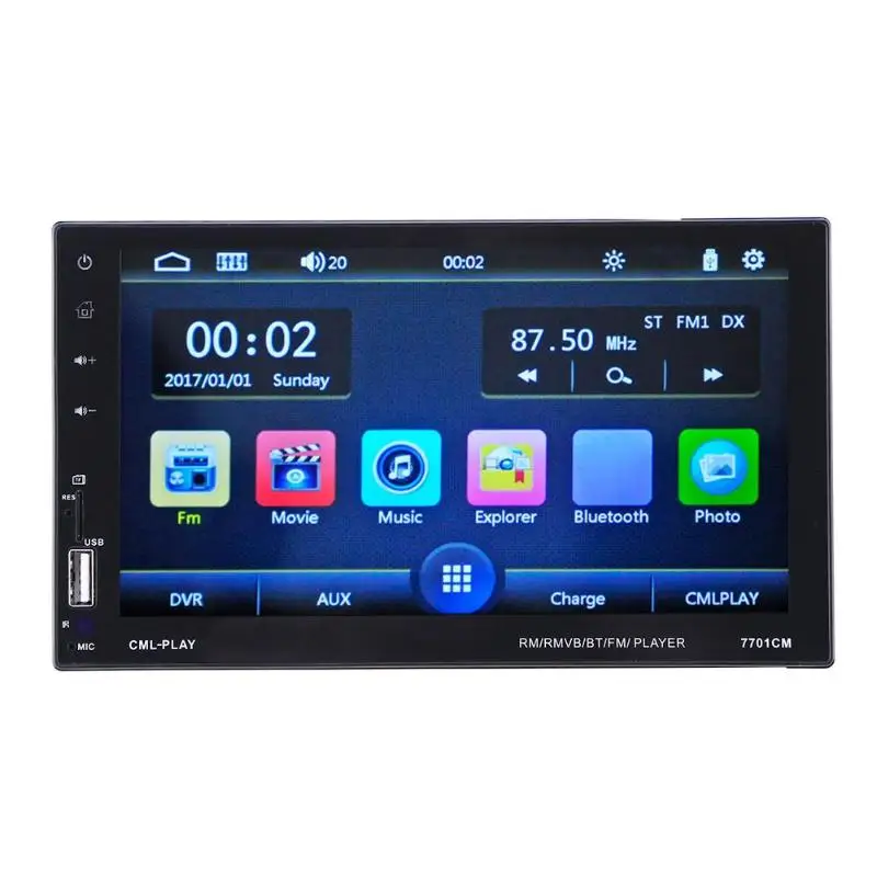 VODOOL 7inch HD LCD Touch Screen 2Din Bluetooth Car Stereo MP5 FM Radio