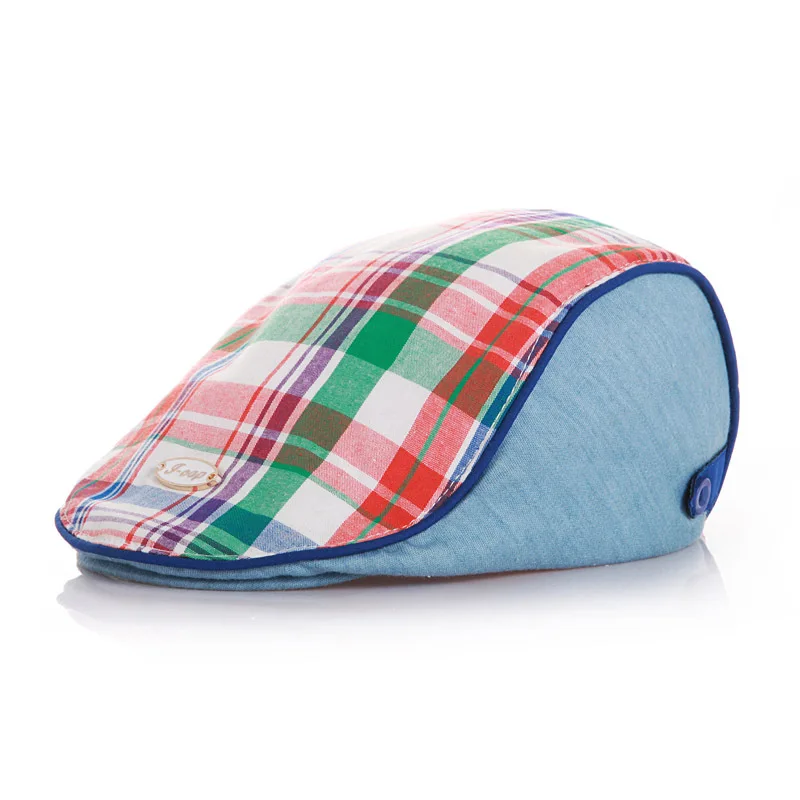 

Plaid Baby Beret Hat Spring Summer Boys Sun Hat Toddler Cap Sun Protection Hat