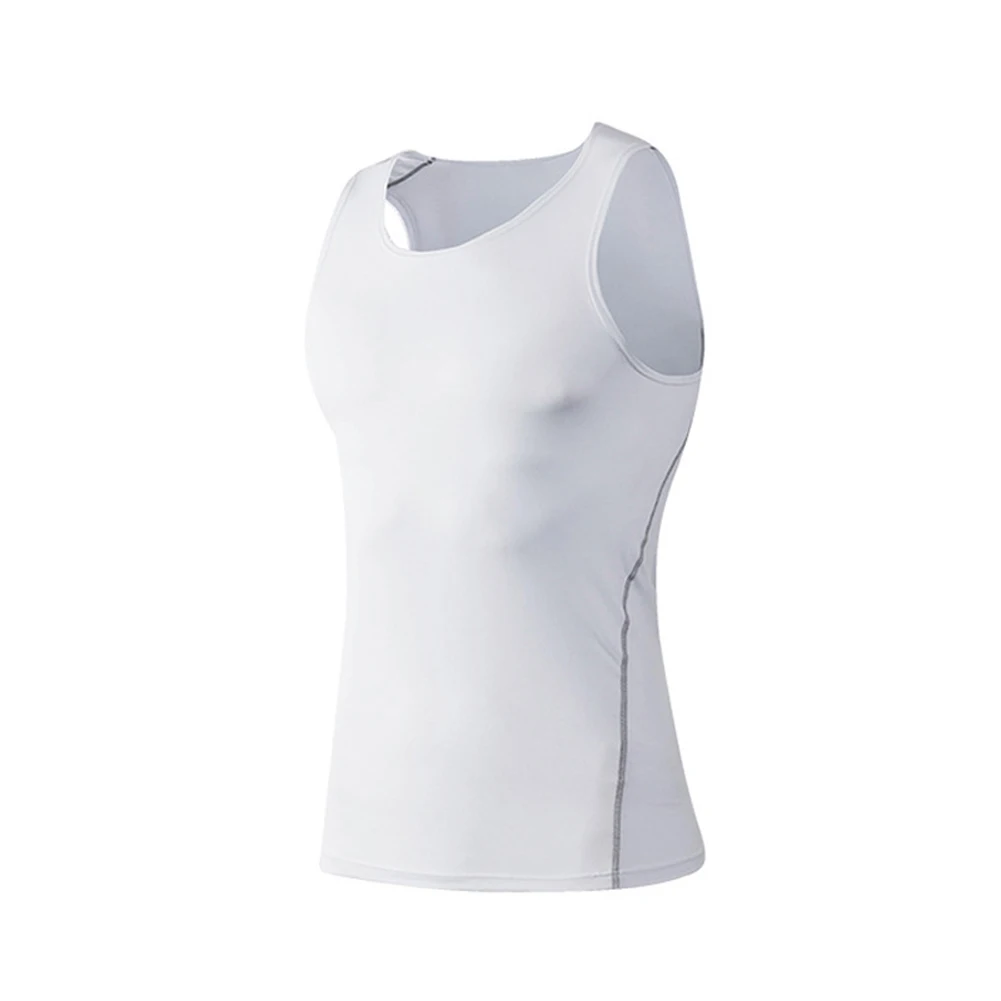 white Men Sports Vest Elastic Breathable Quick Dry Sports Tops for Workout FI-19ING - Цвет: white
