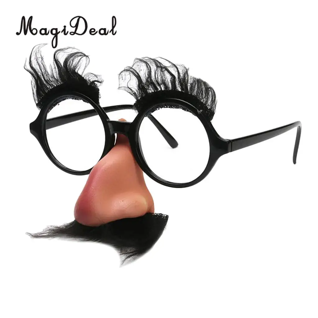 MagiDeal Set of 2 Pieces Novelty Presley Sunglasses Big Nose Mustache Glasses 70s Fancy Dress Costume Eyewear Props