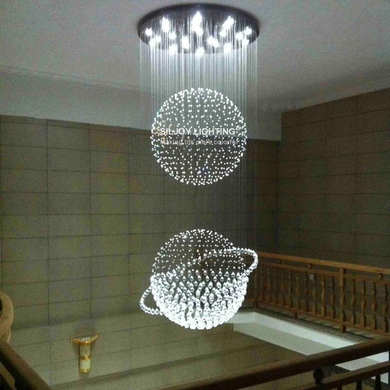 Modern Design Double Spere Ball Led K9 Crystal Chandelier