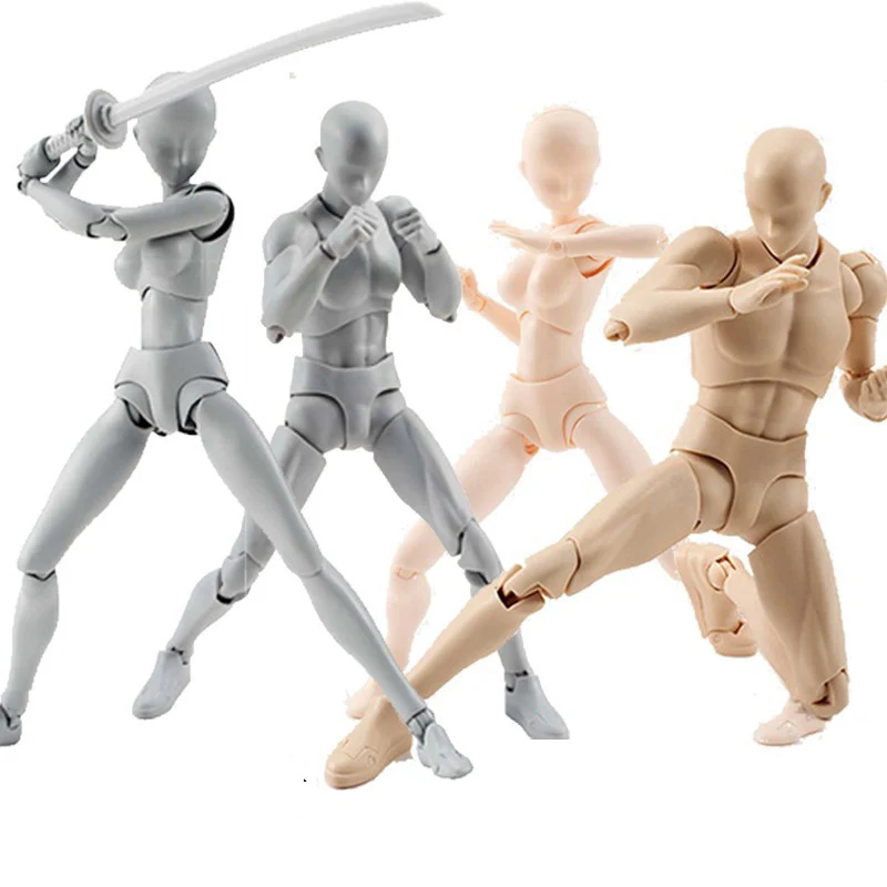 15 см многофункциональные подвижные фигурки SHFiguarts BODY KUN / CHAN серый/оранжевый цвет