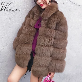 

New Winter Coat Women Faux Fox Fur Coat High Quality Furry Faux Fur Coat And Ladies Plus Size S-3XL Long Sleeve Outwear Jacket