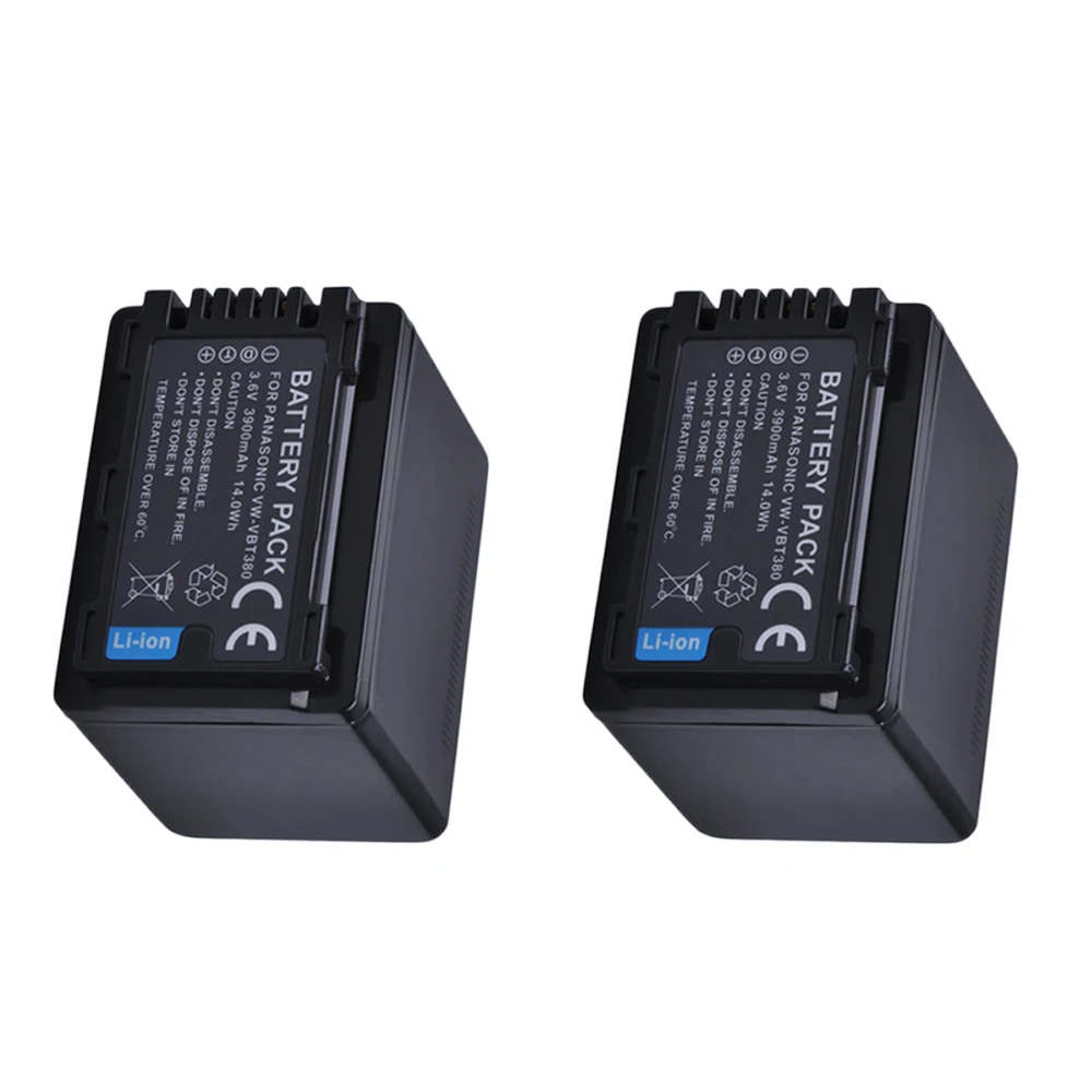 Baterias + Carregador para Panasonic Hc-vxf999 Hc-vxf990 Hc-vx870 Hc-vx989 Hc-w570 Hc-w580 2x3900 Mah Vbt380 Vw-vbt190 Vbt190 - Image 2
