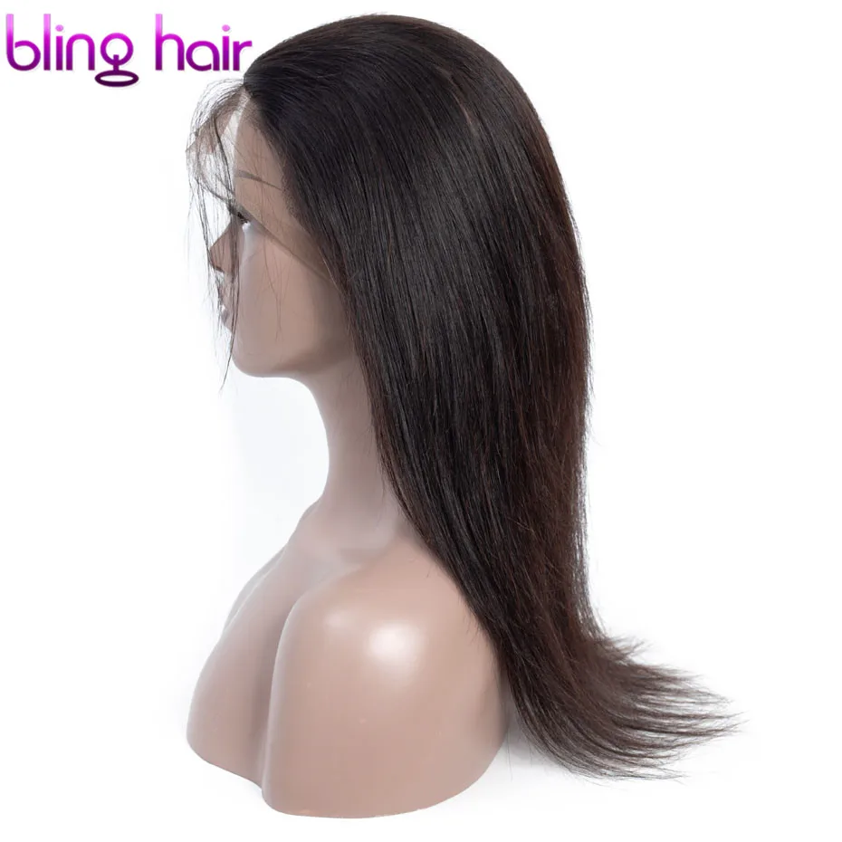 Bling Hair Remy 360 фронтальная кружевная застежка бразильские прямые человеческие волосы с детскими волосами свободная часть натуральный цвет 8-22 дюйма