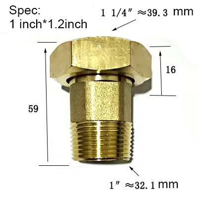 Медная медная Соединительная муфта для счетчика воды G1/2*3/4 G3/4*1 дюймов G1 * 1,2 дюймов для измерения воды woggle