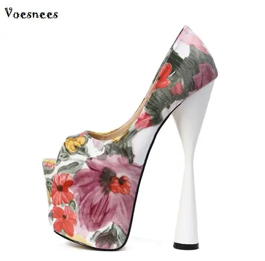 

Hot Selling 2018 New Summer Flower Sandals Platforms Women High Heel 20cm Femle Sexy Ladies Shoes Big Size EURO 34 to 43