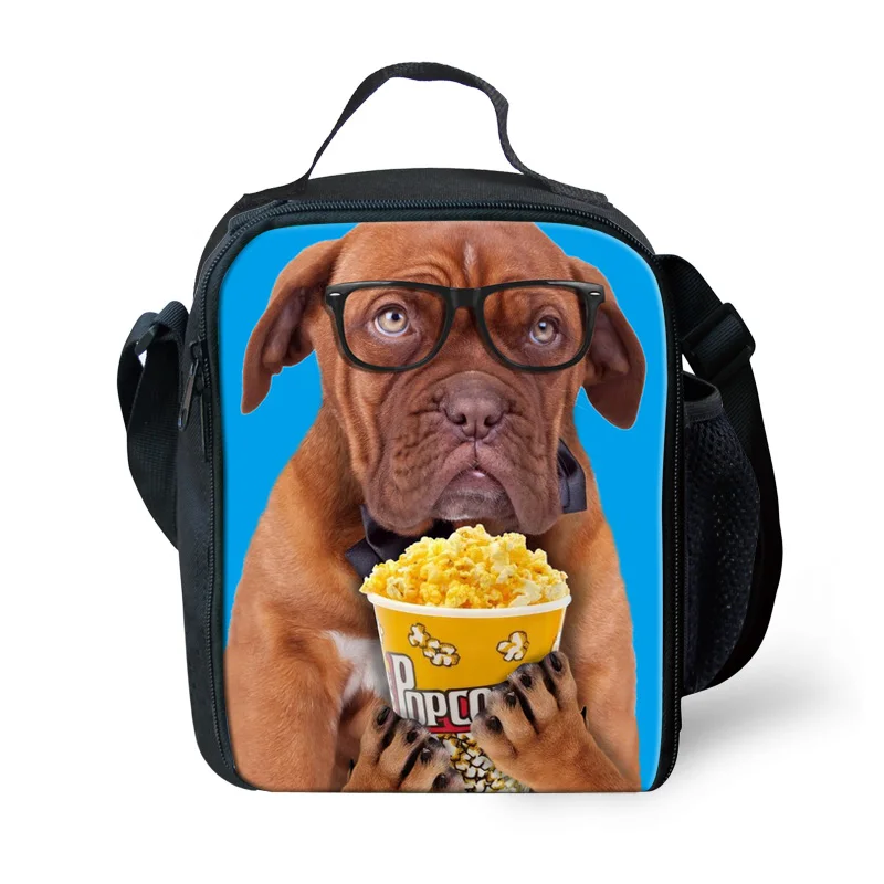 Insulated Children Animal Dog Lunch Bags for School Boys Kids Zipper
