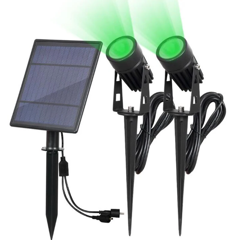 Holofotes ao ar Lâmpada de Ponto Cabeça Dupla Painel Solar Alimentado Luzes Livre Caminho Quintal Jardim Gramado Paisagem Ponto Luz Led 6 de ponto quintal jardim gramado paisagem led ponto luz