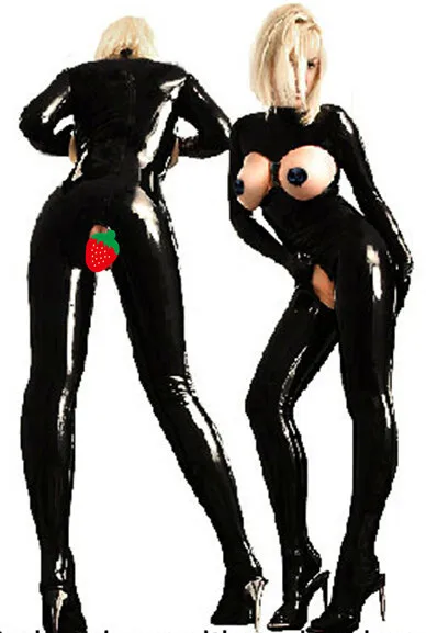 

Hot Sexy Open Bra Latex Catsuit Crotchless Open Crotch Erotic Fetish Bodysuit Faux PVC Leather Sexy Cosplay Costume