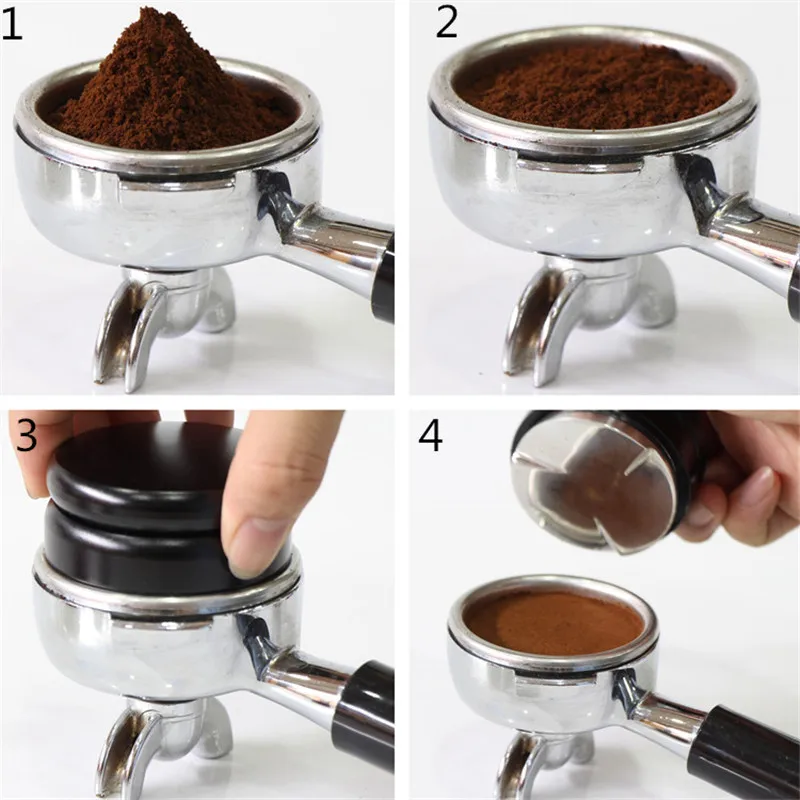 Macaron-Design-Adjustable-Smart-Coffee-Tamper-Espresso-58mm-stainless-steel-Base-Propeller-Three-Angled-Slopes