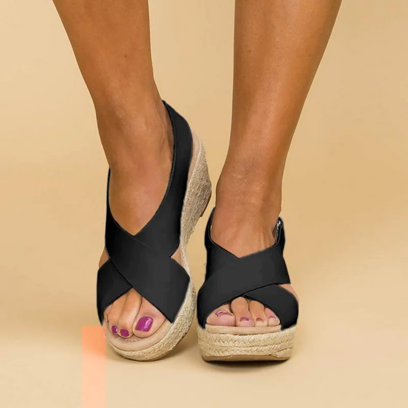 

Adisputent Ladies Peep-Toe Shoes Fish Mouth Casual Beach Sandals Women High Heels Wedge Sandals Summer Slipper Platform Shoes