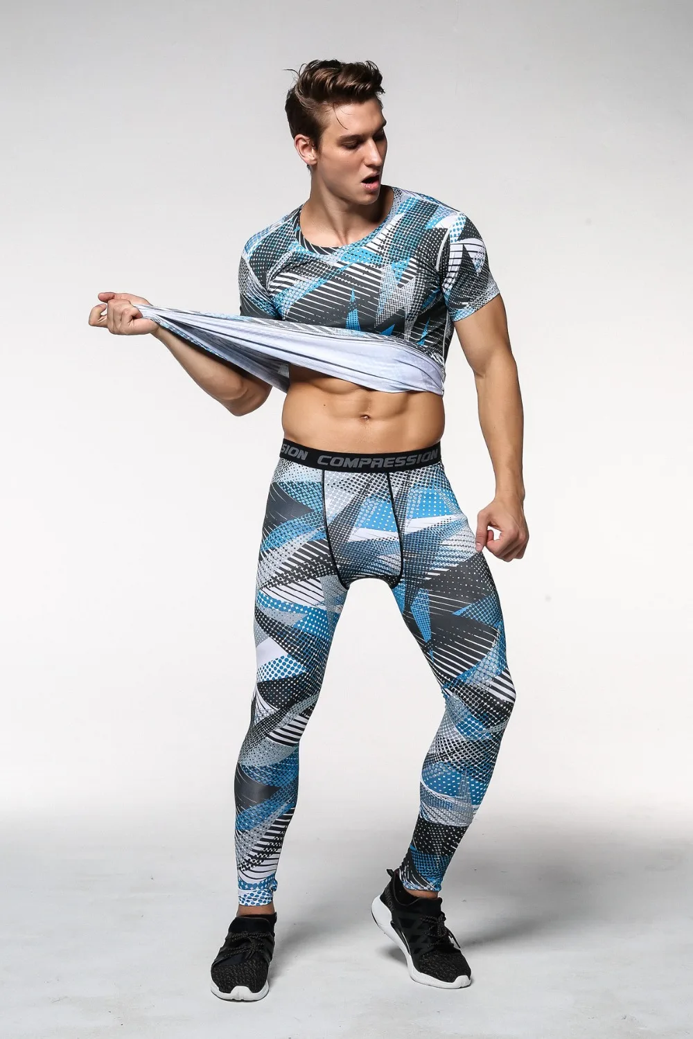 Blue Point short sleeves long pants sport men suits (3)