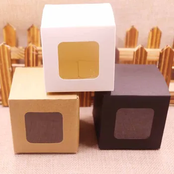 

Paper Window Box Bow Tie Box 3 Colours For Choice 7x7x7cm Gift cookies Cake Jewlery Soap Wedding favour bikini