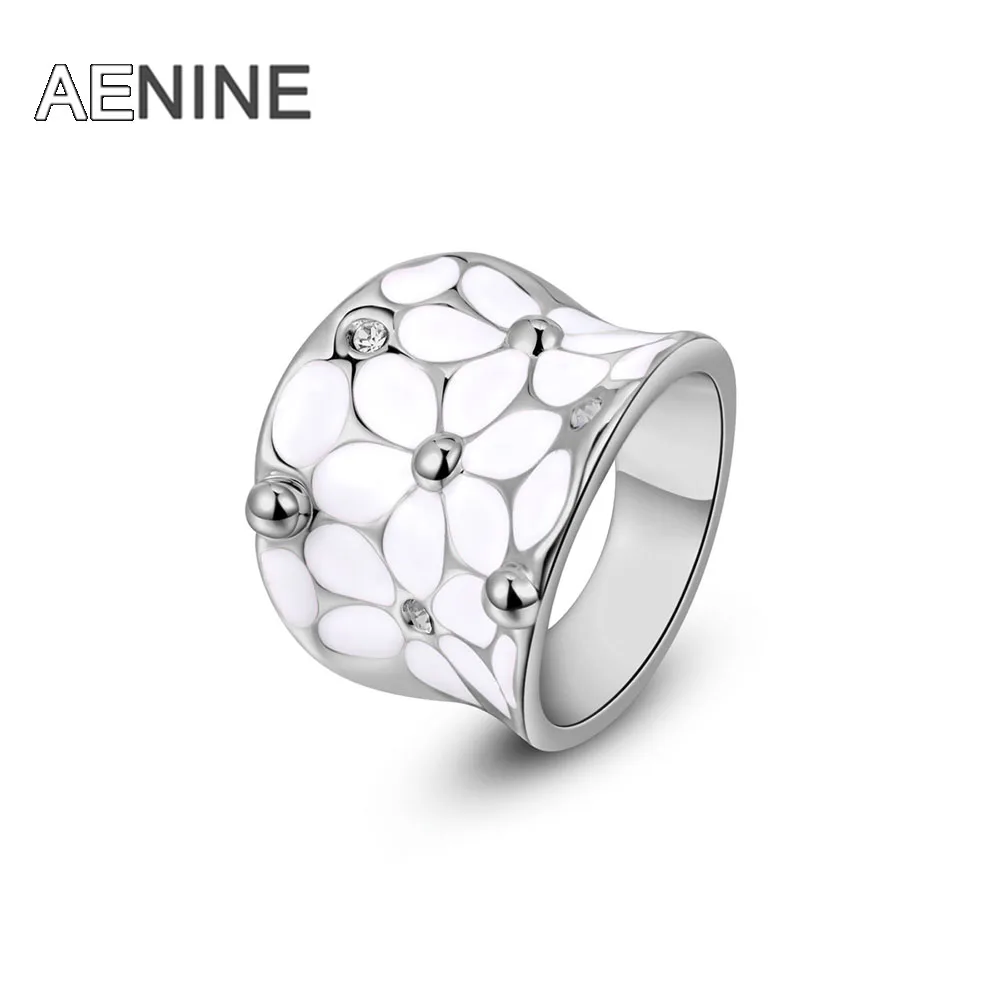 Женское кольцо с австрийским кристаллом AENINE L2010422325|flower ring|ring whitering jewelry |