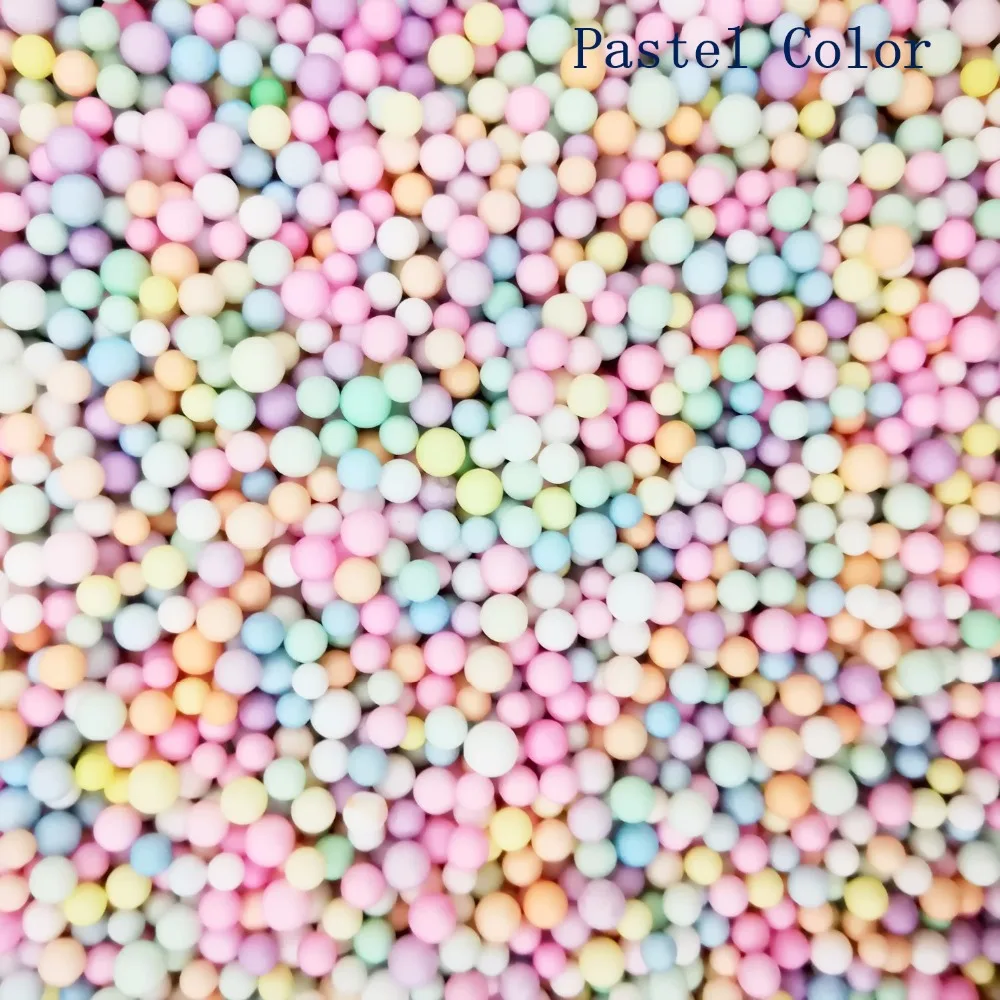 Pastel Fluffy Slime, Foam Beads Colorful