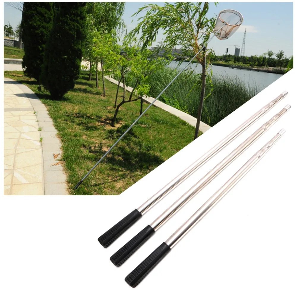 Fishing rods tools 1.5/1.7/1.9m Head Prong Harpoon Spear Rod Fish Dip Net Telescopic Bar Polein