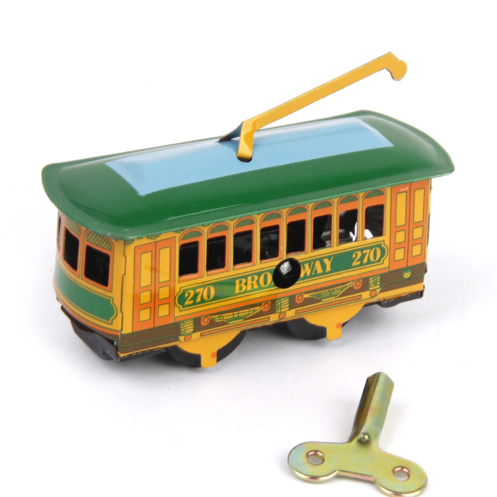 Details about   Retro Tram Trolley Streetcar Wind-Up Tin Toy Kids Collectibles Gift W/ Key