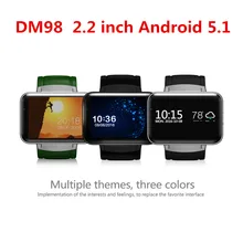 Newest DM98 Bluetooth Smart Watch Phone MTK6572 with 2G/3G SIM Camera Android 5.1 OS Clock Smartwatch Wristwatch 900mah GPS Wifi
