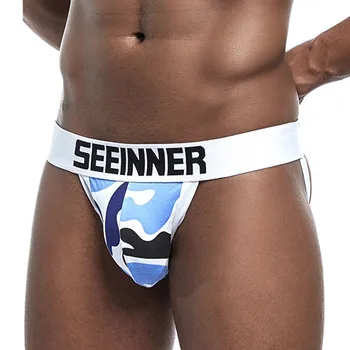 

Seeinner Brand Men's Sexy Thongs Briefs Double D G-string Thong Men Gay Underwear Male Jockstraps Gay Men Underwear Jockstrap