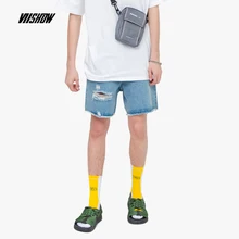 VIISHOW Для мужчин отверстие джинсовые шорты Для мужчин летом прохладно короткие джинсы Мода джинсовые шорты ND1234192