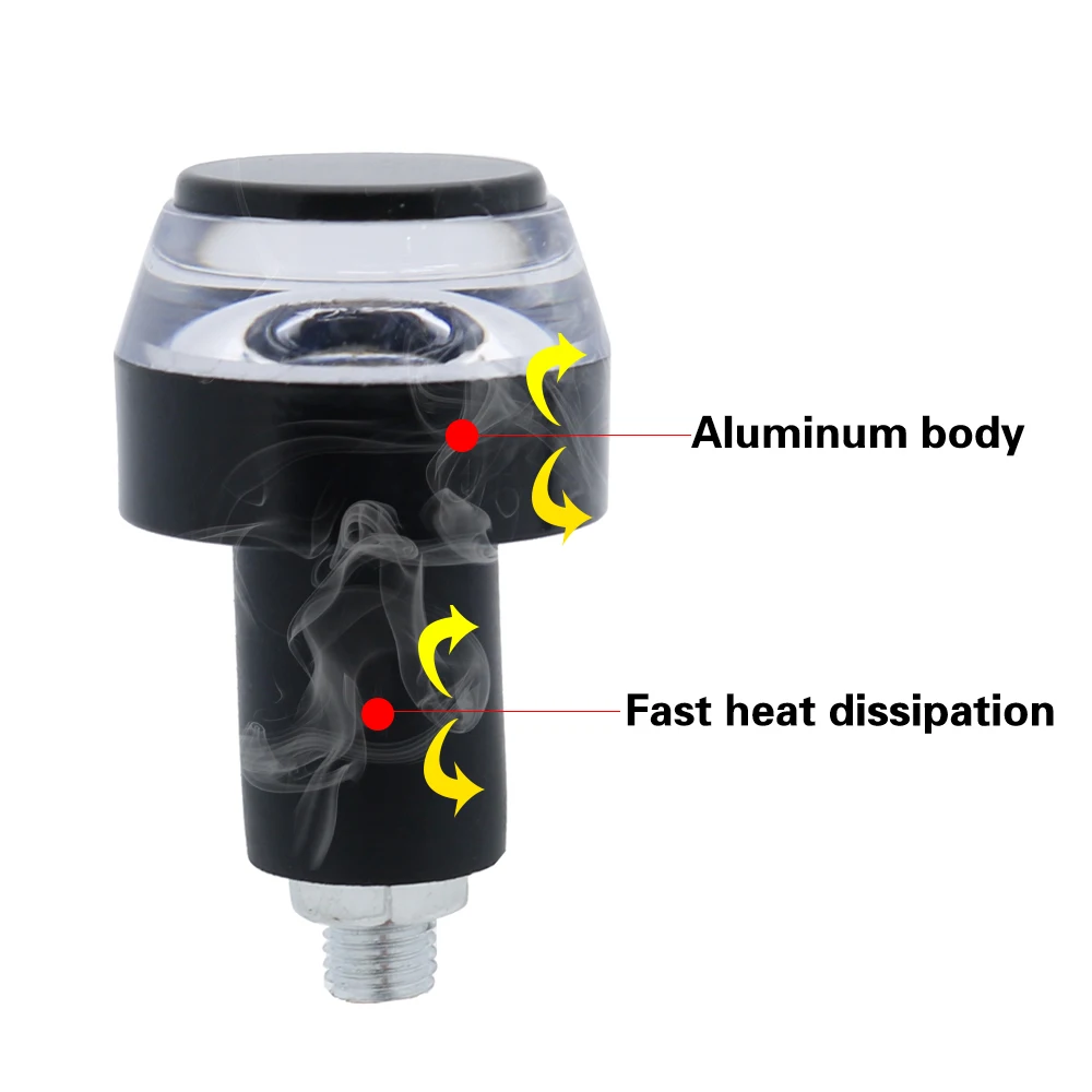2 шт. 12 В руль мотоцикла конец светодиодный указатель поворота Янтарный Желтый Белый руль для мотоцикла заглушка для рукоятки Боковой габаритный фонарь для Harley