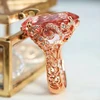 Huitan романтическое Винтажное кольцо солитер розовый камень цвет розового золота обручальное кольцо средний век Роскошная гравировка узор о... ► Фото 1/5